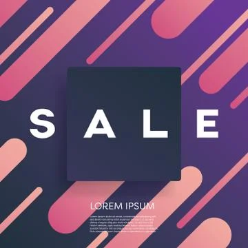 Sales poster or banner vector template with modern geometric shape and colorful Stock Illustration