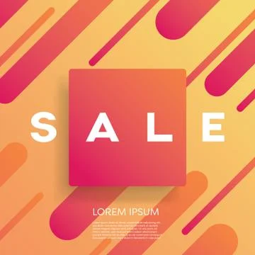 Sales poster or banner vector template with modern geometric shape and colorful Stock Illustration