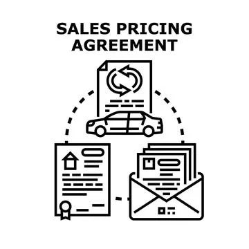 Sales pricing agreement document concept Stock Illustration