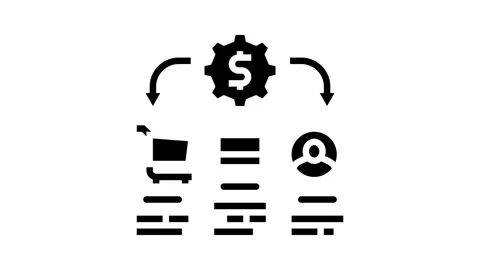 Sales process business process glyph icon animation Stock Footage 326147666