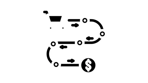 Sales process business process glyph icon animation Stock Footage 326739448