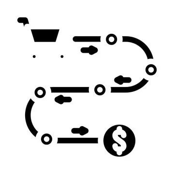 Sales process business process glyph icon vector illustration Stock Illustration