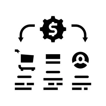 Sales process business process glyph icon vector illustration Illustrazione stock