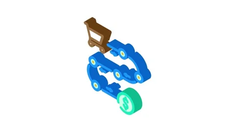 Sales process business process isometric icon animation Video stock 327284171