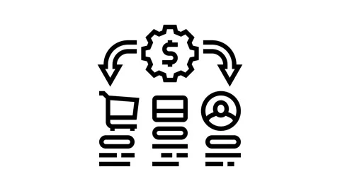 Sales process business process line icon animation Stock Footage 326127578