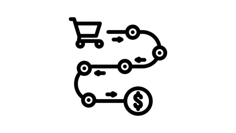 Sales process business process line icon animation Stock Footage 326754873