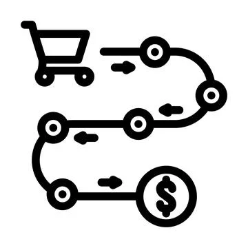 Sales process business process line icon vector illustration Illustrazione stock