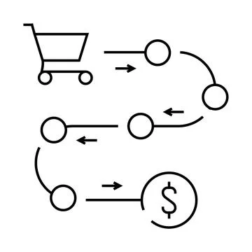 Sales process business process line icon vector illustration 스톡 일러스트