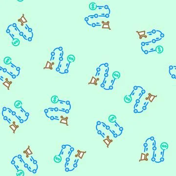Sales process business process vector seamless pattern 스톡 일러스트