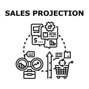 Sales projection forecasting future business growth Stock Illustration