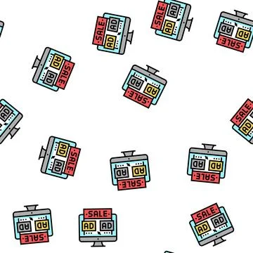 Sales promotion vector seamless pattern 스톡 일러스트