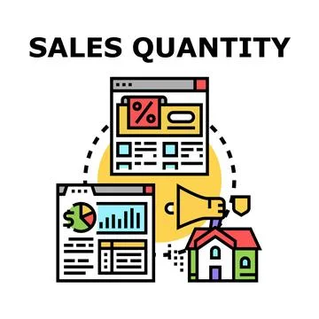 Sales quantity vector concept illustrating business management Stock Illustration