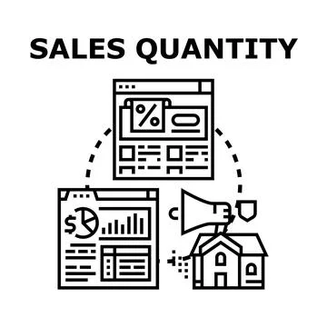 Sales quantity vector concept illustrating business management Stock Illustration