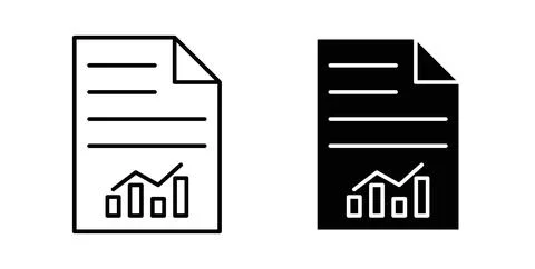 Sales report icon symbol. Vector illustration pack in black color. Stock Illustration