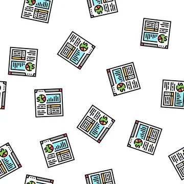 Sales report vector seamless pattern Stock Illustration