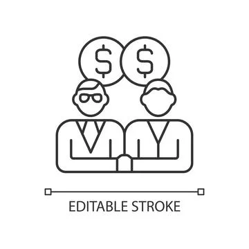 Sales representative RGB linear icon Stock Illustration