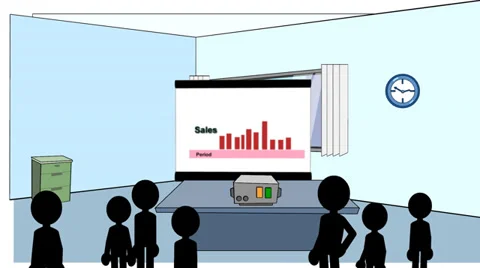 Sales Rising &amp; Falling:  Animated + Looping Video stock 34072852