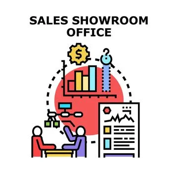 Sales showroom office concept vector illustration Stock Illustration
