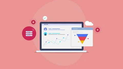 Sales software - saas technology - cloud computing animation. Stock Footage 178356115