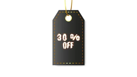 Sales special offer fire 30 percent off animation motion graphic video. Promo Stock Footage 147389688