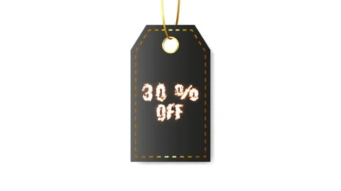 Sales special offer fire 30 percent off animation motion graphic video. Promo Stock Footage 147389731