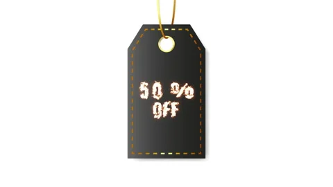 Sales special offer fire 50 percent off animation motion graphic video. Promo Stock Footage 147389748