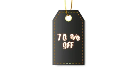 Sales special offer fire 70 percent off animation motion graphic video. Promo Stock Footage 147389792