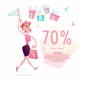 Sales in the store. Stock Illustration