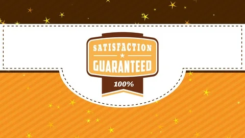 Sales strategic message placed on parcel cover putting satisfaction certified on Stock Footage 130035378
