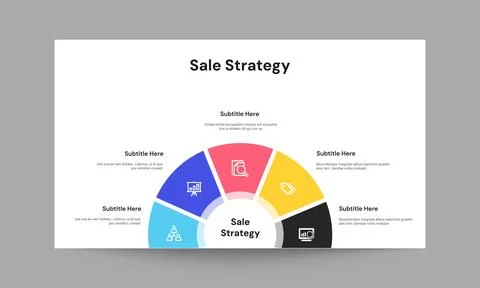 Sales Strategy Slide Presentation Template Professional Business Design Stock Illustration