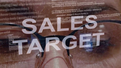 Sales target text on female software developer Stock Footage 108042711