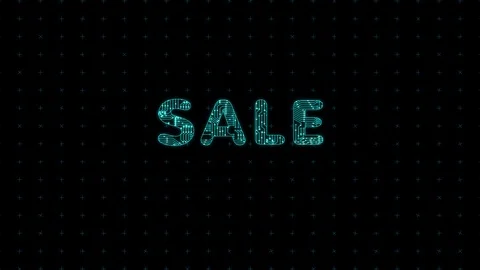 Sales, text with microprocessor computing texture, microprocessor background in Vídeo Stock 105964067