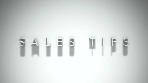 Sales tips 3D title animation with shadows on a white background Stockbeeldmateriaal 297456777