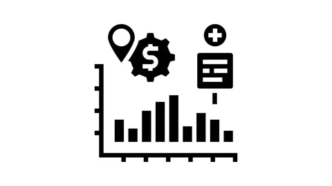Sales tracking business process glyph icon animation Stock Footage 326147659