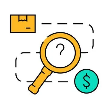 Sales tracking business process icon color illustration 스톡 일러스트