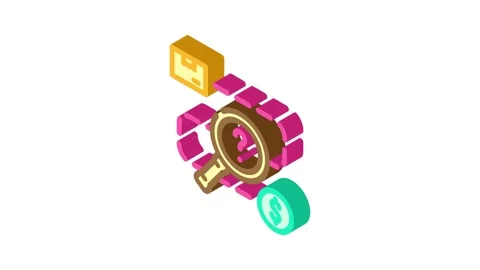 Sales tracking business process isometric icon animation Stock Footage 327284149
