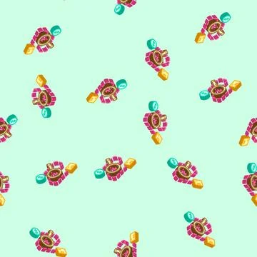 Sales tracking business process isometric icon seamless pattern Stock Illustration