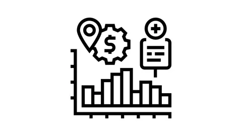Sales tracking business process line icon animation Stock Footage 326127573