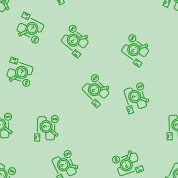 Sales tracking business process line vector seamless pattern 스톡 일러스트