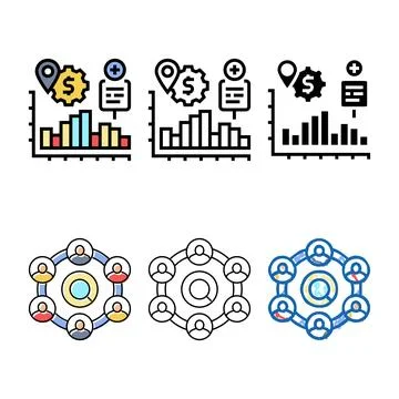 Sales tracking concepts business process color icon vector Stock Illustration