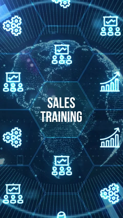 Sales training, Business development and marketing concept on virtual screen. Stock Footage 280964310