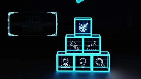 Sales training, Business development and marketing concept on virtual screen. Stock Footage 280973395
