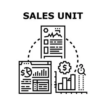 Sales unit developing business strategy and market analysis Stock Illustration