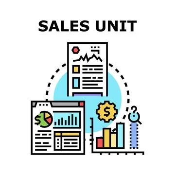 Sales unit developing business strategy and market analysis Stock Illustration