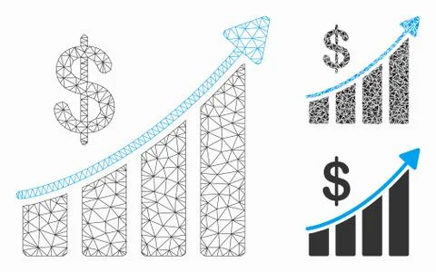 Sales Vector Mesh Wire Frame Model and Triangle Mosaic Icon 스톡 일러스트