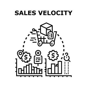 Sales velocity analysis optimizing business growth strategy Stock Illustration