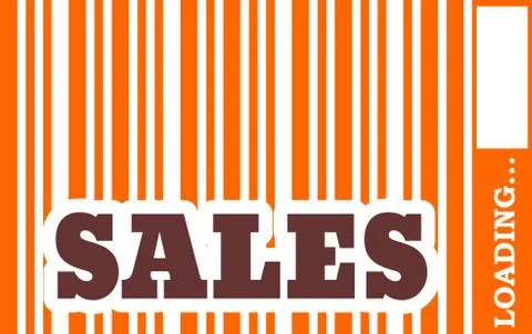 Sales word build in bar code Stock Illustration