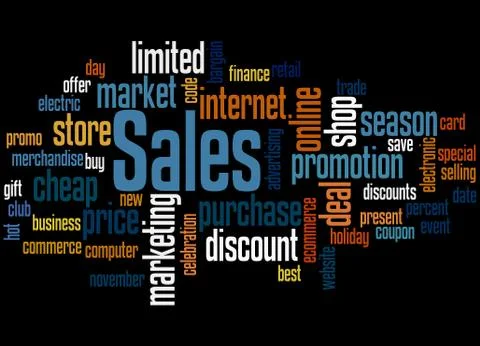 Sales word cloud concept Stock Illustration