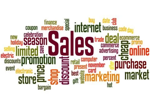 Sales word cloud concept Illustrazione stock