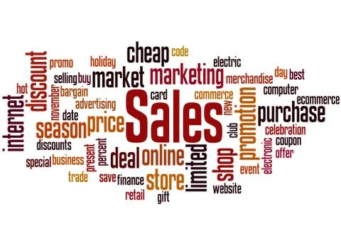 Sales word cloud concept Stock Illustration